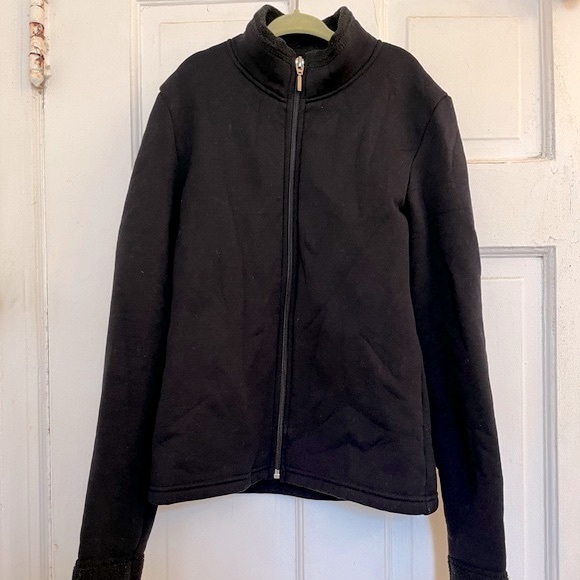 Chloe Noel girls black polar fleece skating jacket in size CL (child/lar…